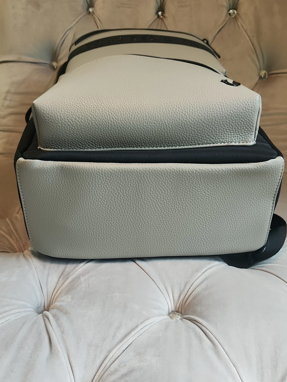 True Religion Gray. and Black Dual-Pocket Backpack